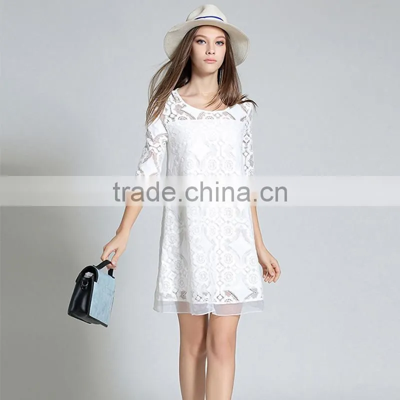 Maxnegio white lace women's fashion vestidos casuales summer dress