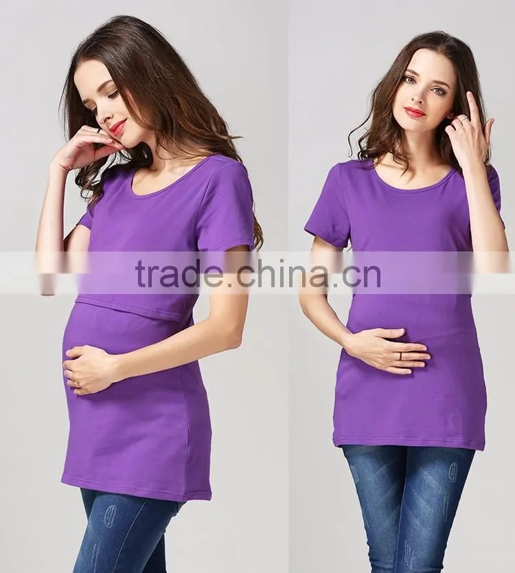 Wild Maternity Tops Scoop Neck Breastfeeding Clothing Normcore Pregnant Mother T-shirts