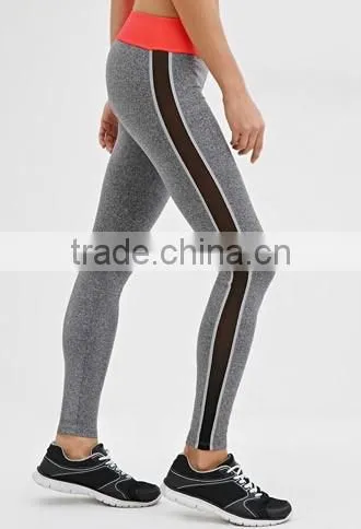 Mesh splicing stretch leggings