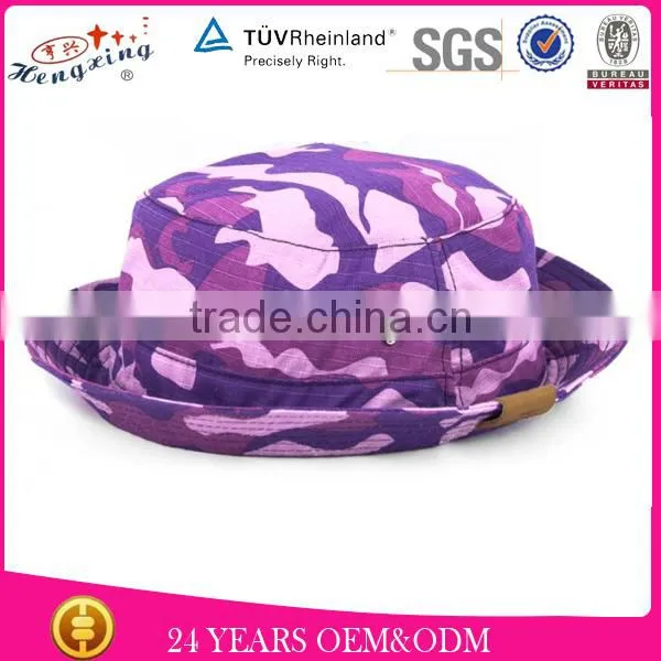 Adjustable New Arrival Bucket Hat For Spring/Purple Camo Bucket Hat