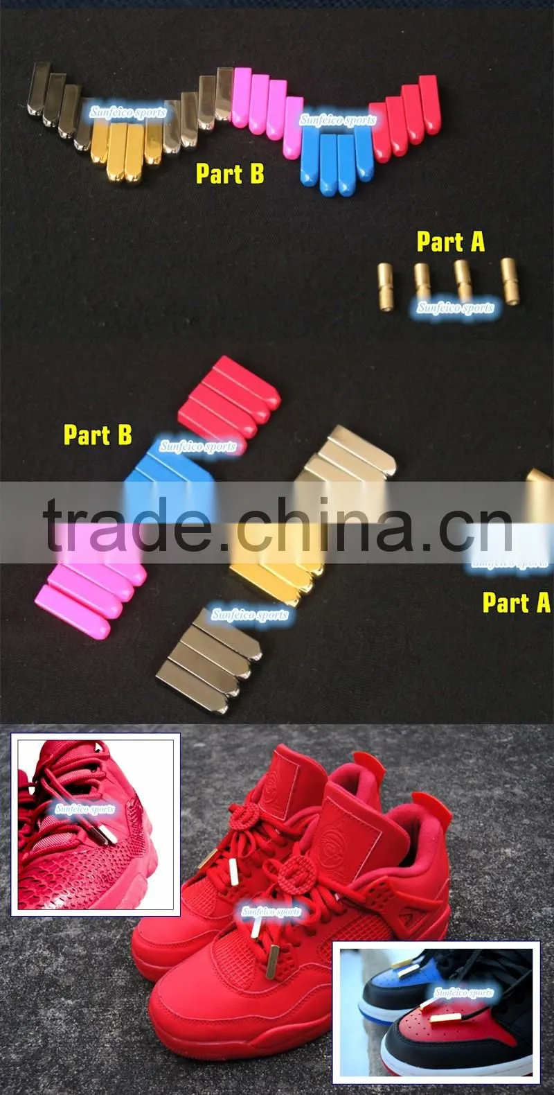 Blue Metal Aglet Tips for Trainer Sneaker Shoe Lace - High Quality DIY Repair Replacement Ends 11 Colors Choices - Accept Custom