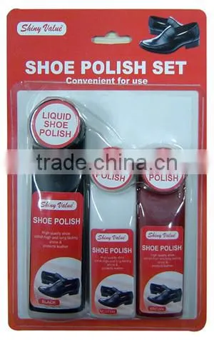 3 pcs of liquid shoe polish(50g,black & 25g,neutral & brown)
