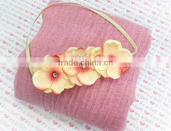 Eco-friendly Customized Baby pink and white cheesecloth photography prop baby photo prop Hand dyed christmas gift wrap