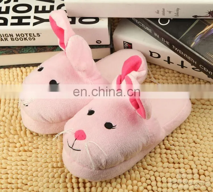 custom happy foot pink rabbit animal cartoon indoor Slippers