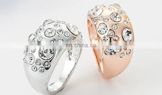 White Gold plated CZ diamond Wedding Rings 7mm women fine Jewelry zirconia crystals Engagement rings top quality alloy ring