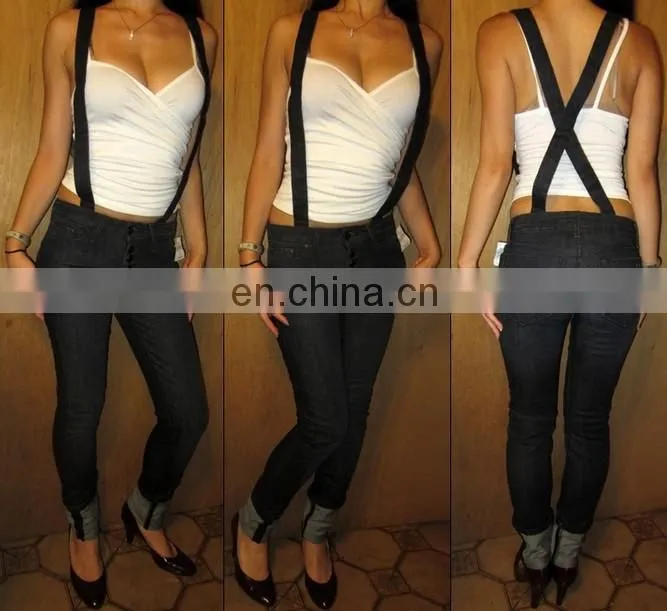 Latest design denim suspender,Jeans suspender,fabric suspender