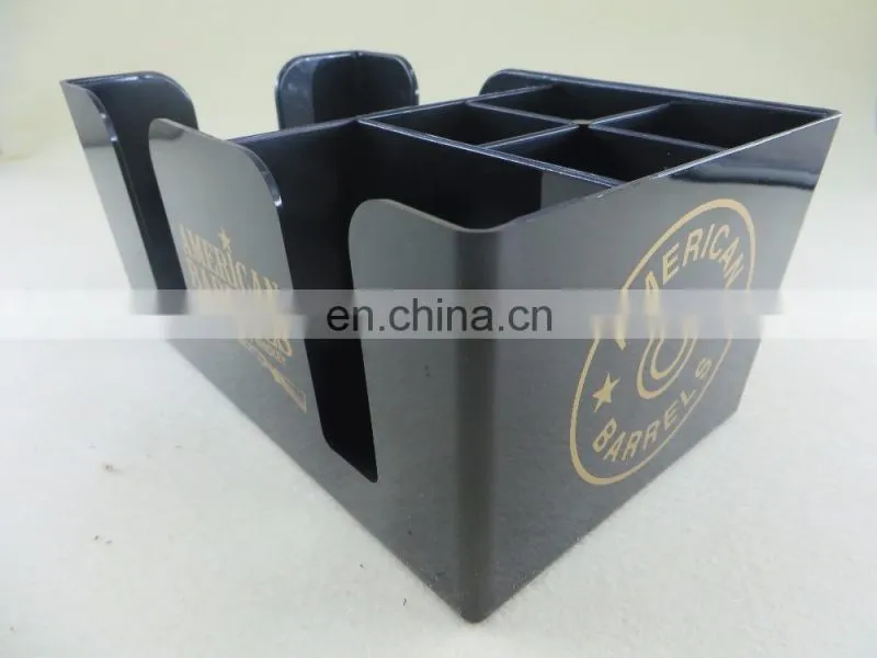 Custom rectangle ps plastic decorative bar napkin holder with handle