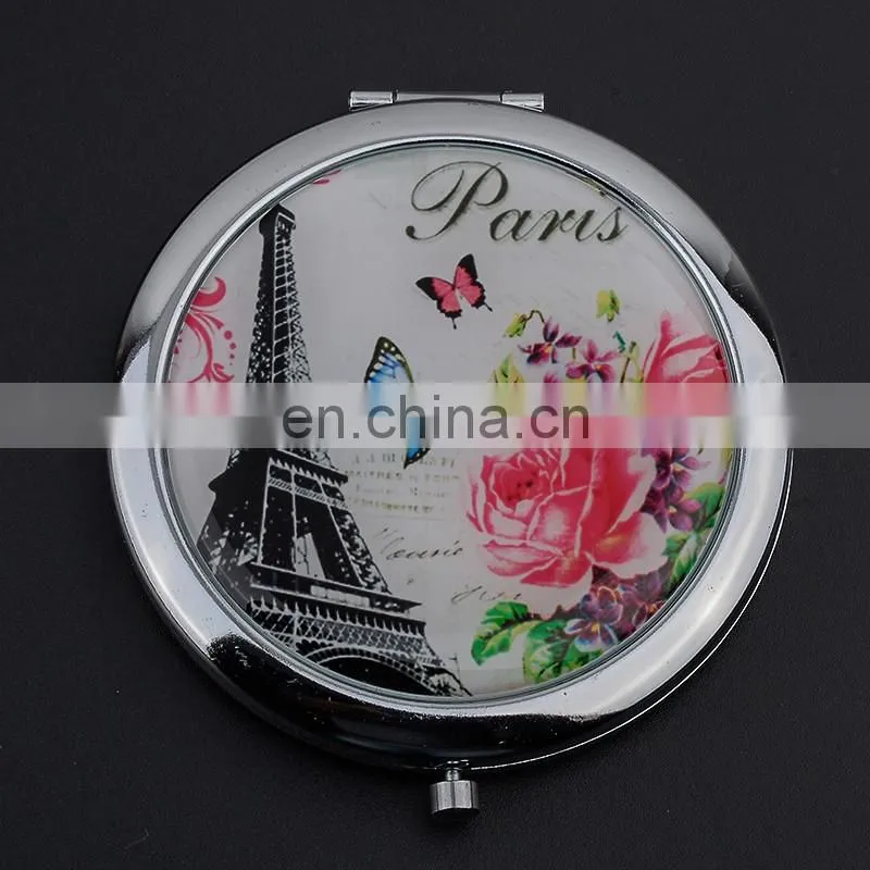 Popular fashion lady metal hand held antique mirror