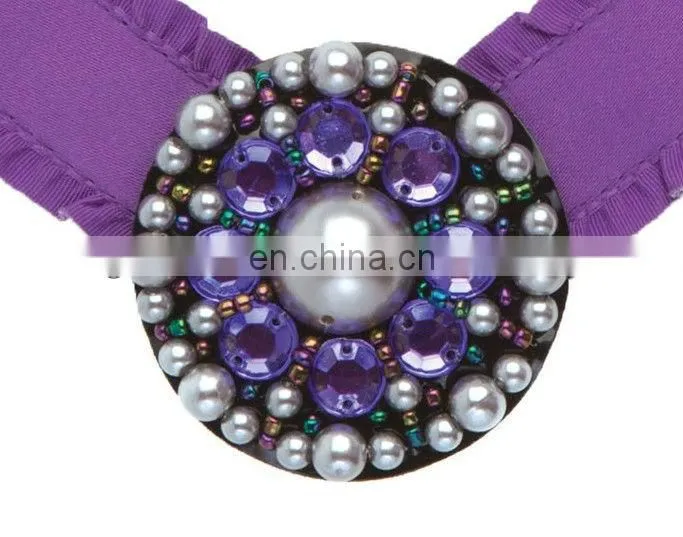 Black beads handmade decorative button