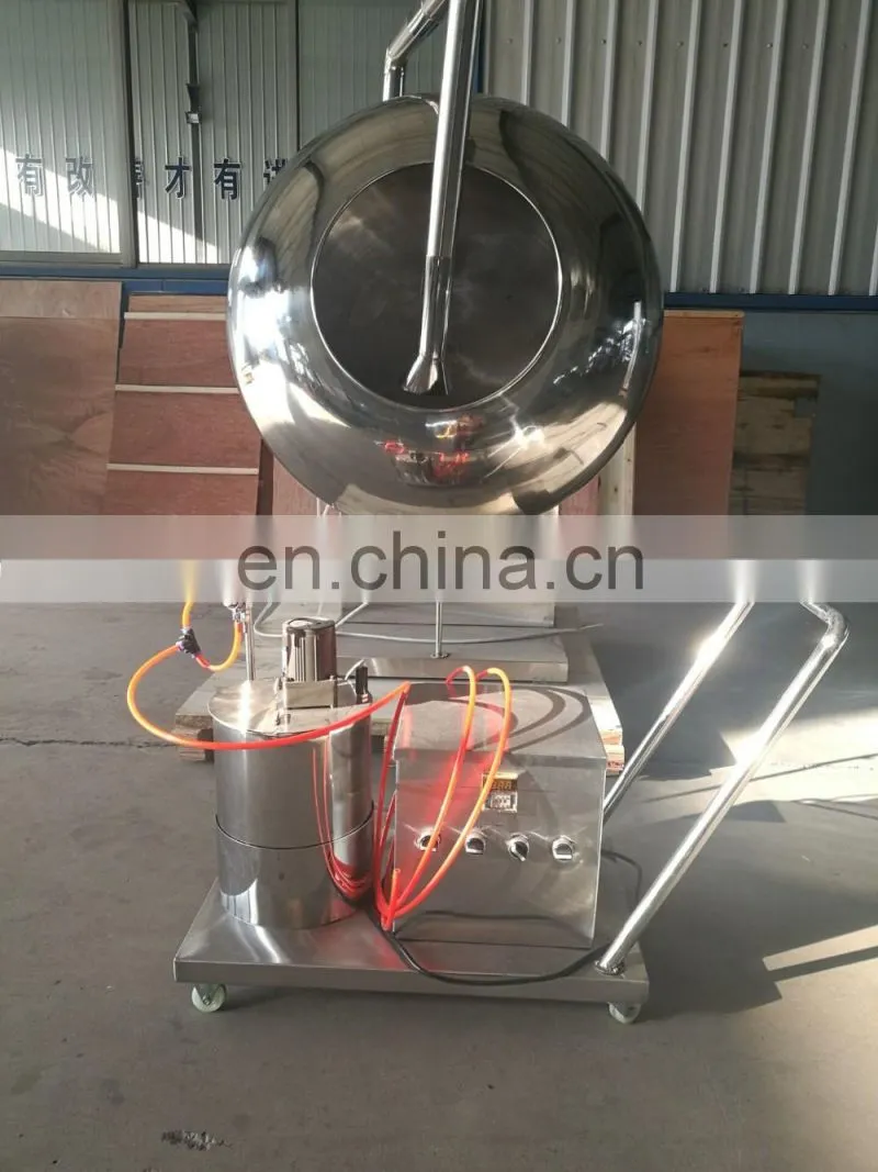Automatic chocolate candy coating machine with spray system
