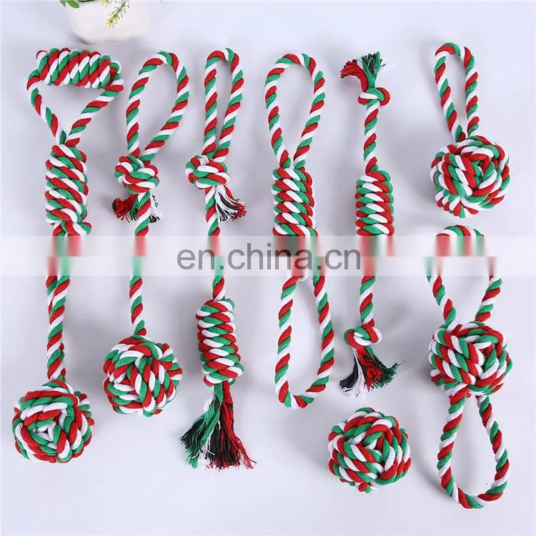 Christmas gift interactive pet dog toys set wholesale dog toy christmas rope