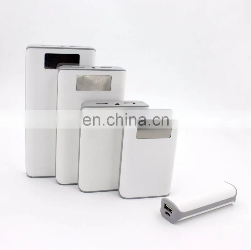 Oem logo print power bank 2000mah usb port plastic power charger with led screen display