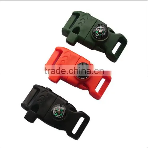 1/10/20pc Buckle Whistle Compass Flint Fire Starter Scaper for Paracord Bracelet