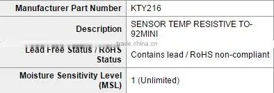 Sensors, Transducers Thermistors - PTC KTY21-6 SENSOR TEMP RESISTIVE TO-92MINI