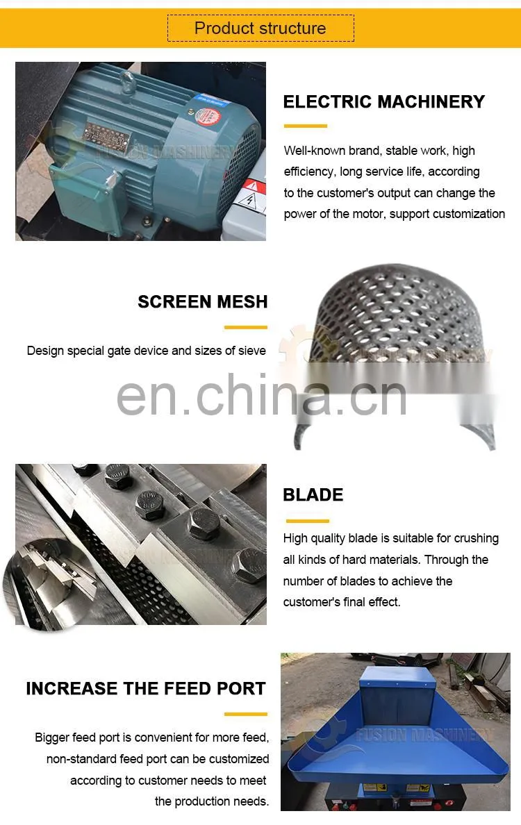 pet recycling plastic bottle crusher plastic film crusher pp pe product crushing machine plastic shredder machine shredder