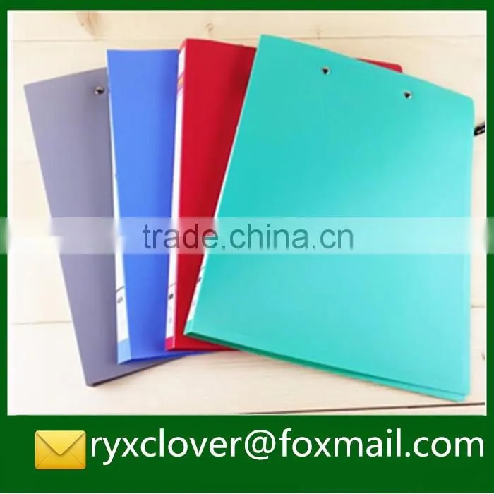 PP stationery plastic cover ring binder file folder with spine pocket