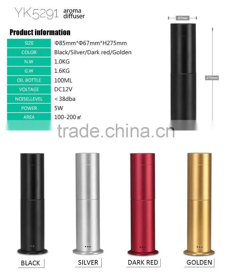 Remote control aluminium humidifier aroma diffuser/ 100ml mini time display aromatherapy essential oil diffuser YK5291