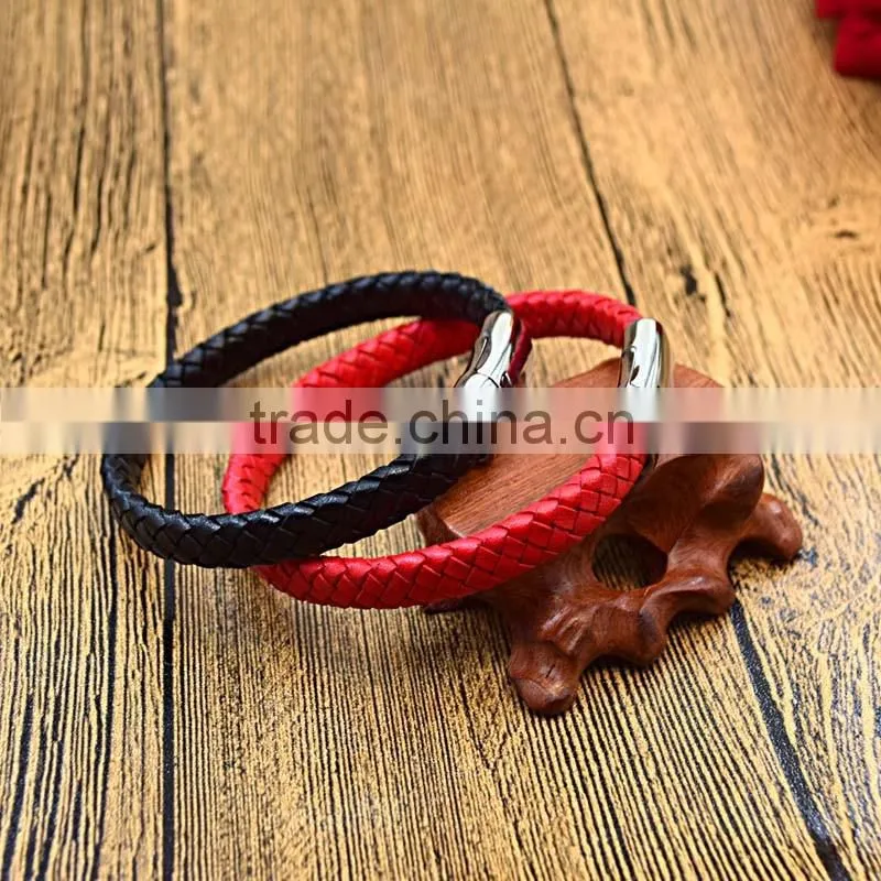 2016 in stock new product handmade genuine leather friendship bracelet