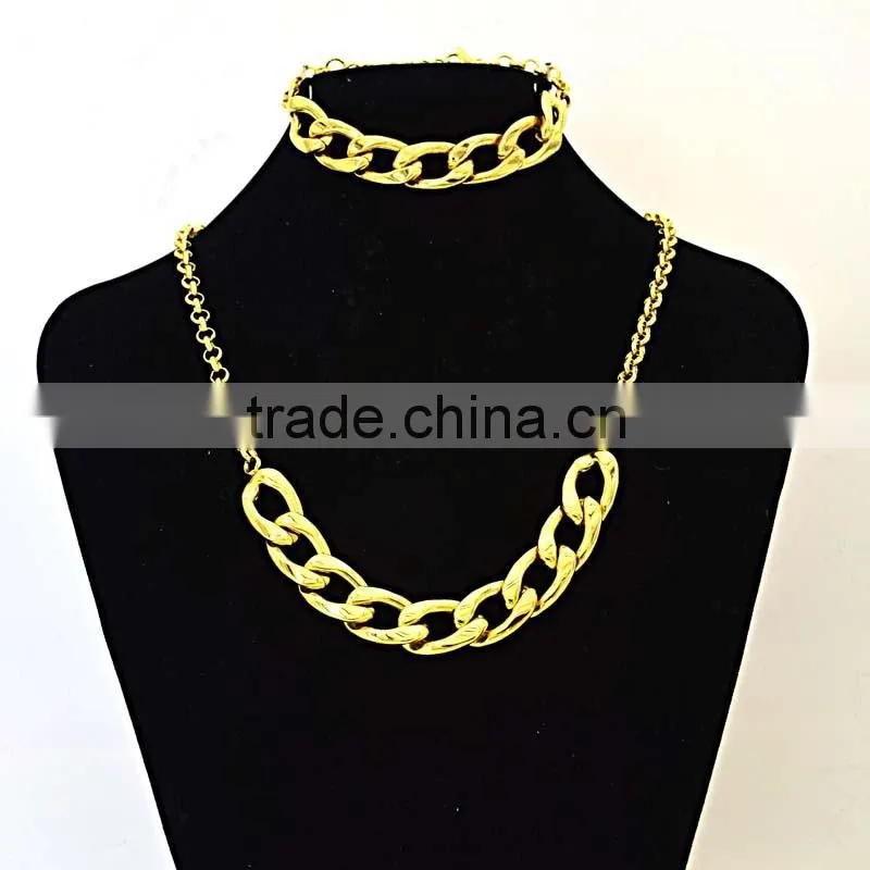 Woman Jewellery 2016 Big Necklace Dubai Gold Jewelry Set