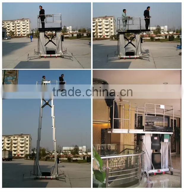 Aluminum Double Mast Hydraulic Aerial Climbing Work Platform