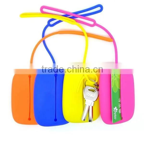 Custom Logo Pringfting Card Bag Silicone Key Bag