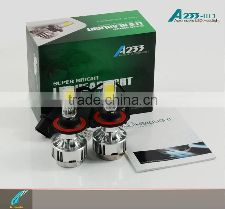 B-deals factory price super bright A233 h13 led headlight bulb h13 cob led chips headlight