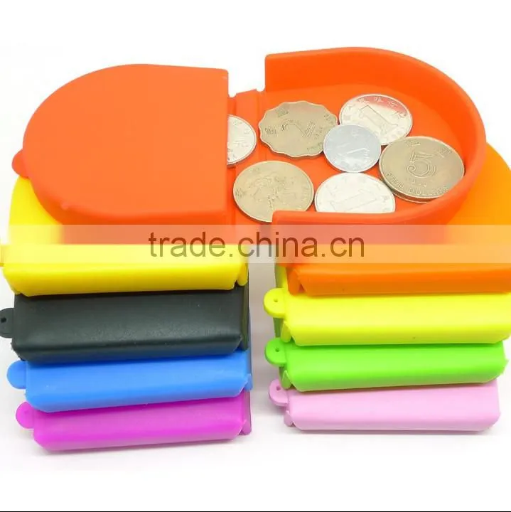 2015 Wholesale Silicone coin case/ round change purses