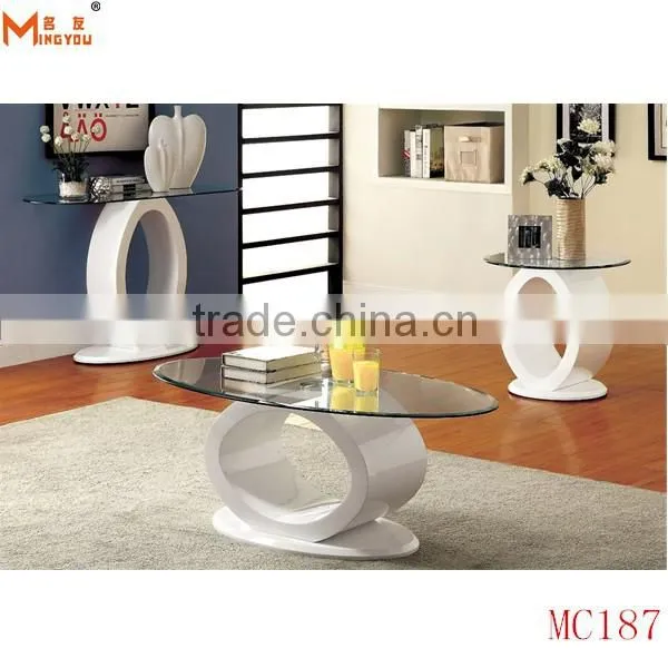 cheap set glass top mdf coffee table