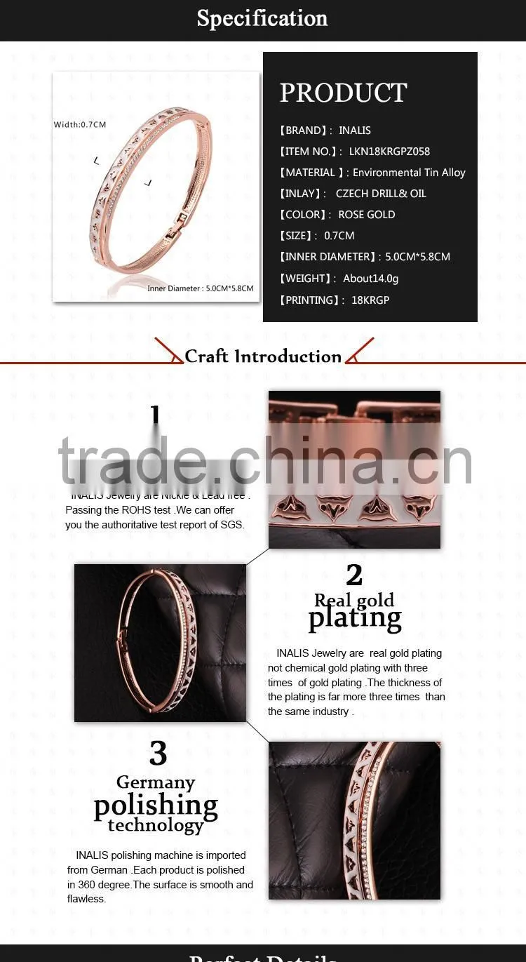 Unique SGS Verified 18K Gold Plating Fox Heads Design Palestine Bangle