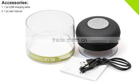 2015 Portable Waterproof Bluetooth Speaker Shower speaker Car Handsfree Receive Call & Music Suction Phone