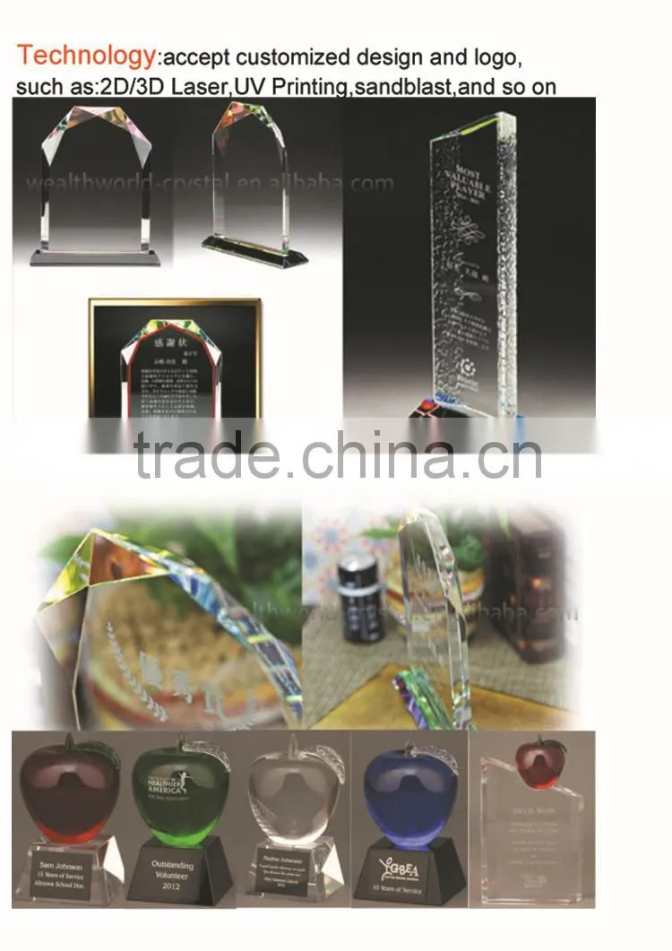 new design crystal trophy and awards