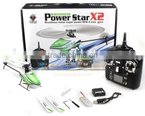 Quality Wltoys V930 2.4G 4CH Brushless motor Super Power w/ 6 Axis Gyro Power Star X2 Flybarless RC Helicopter... by (280835)