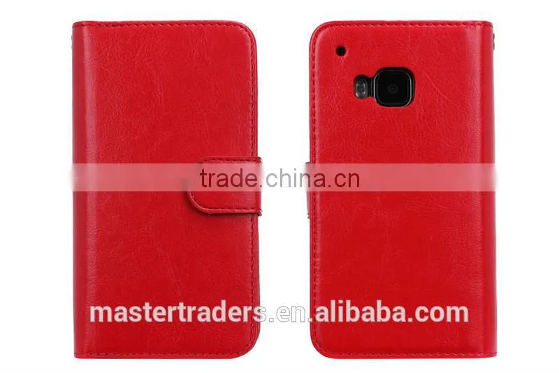 Cheap Crazy Horse Grain 2 In 1 Wallet PU Leather Case With Multi Card Slot For HTC One M9 MT-3657