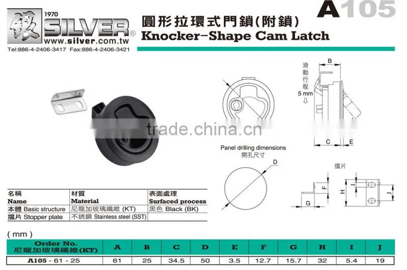 For Control Panel and Machinery use Knocker-Shape Cam Locks with lock