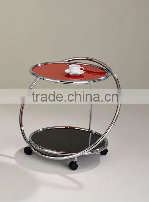 Oval metal special serving trolley