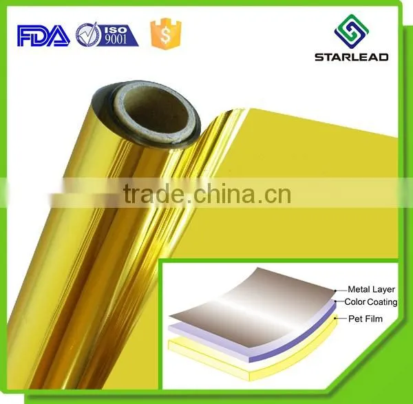 Vibrant Mirror-like Finish Metalized PET Film with Color Coating From Wenzhou
