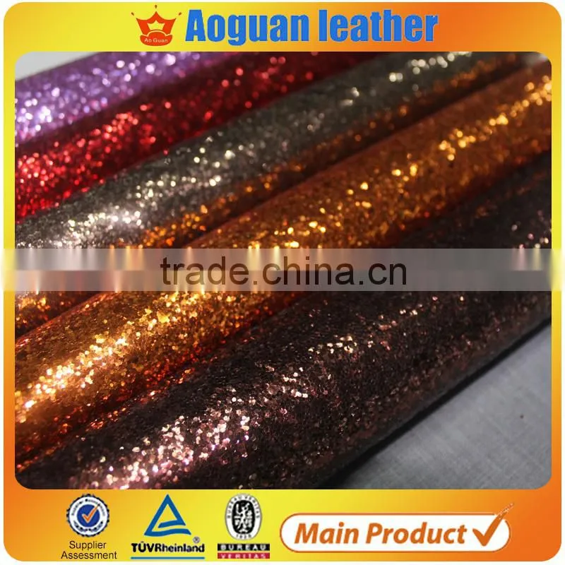 2014 shining, good quality, and anti-mildew pu glitter leather for shoes, wallpaper and bags