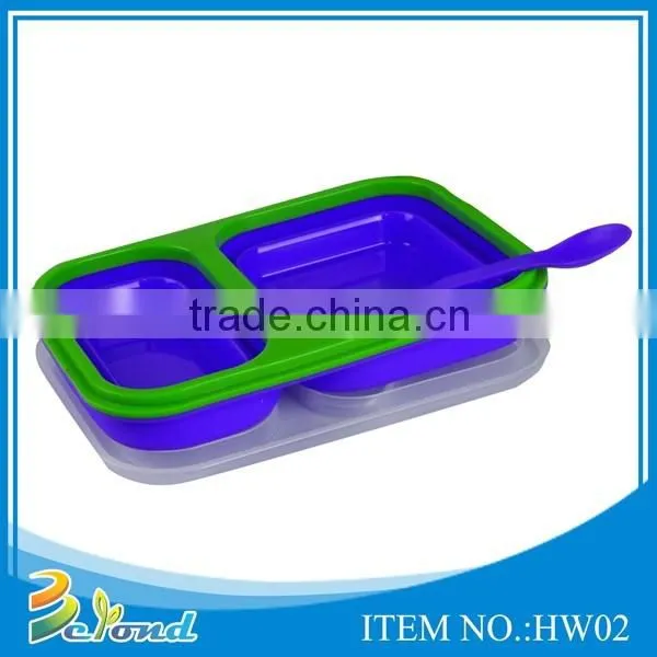 High quality kids and adults leakproof eco-friendly microwave silicone japanese lunch box