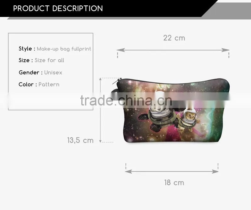 meow cat cosmetic bag 3d print cosmetic bag high quality wholesale travel makeup cases with zippers pouch purses wallets