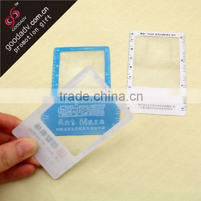 Factory price promotional gift pvc sheet magnifier