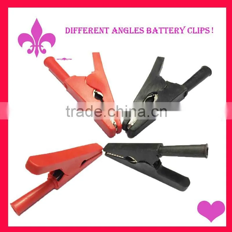 Red or Blake High quality algator clip battery clalimp with rubber Insulator