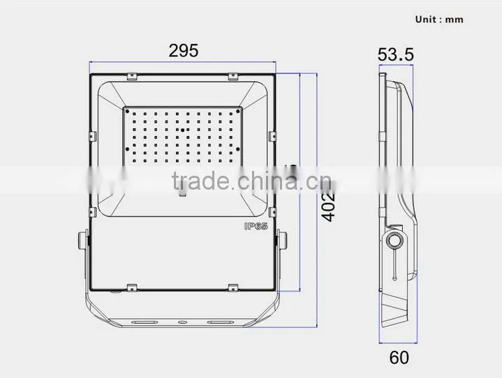 100W IP65 outdoor ultra-thin LED flood light for lanscape decoration