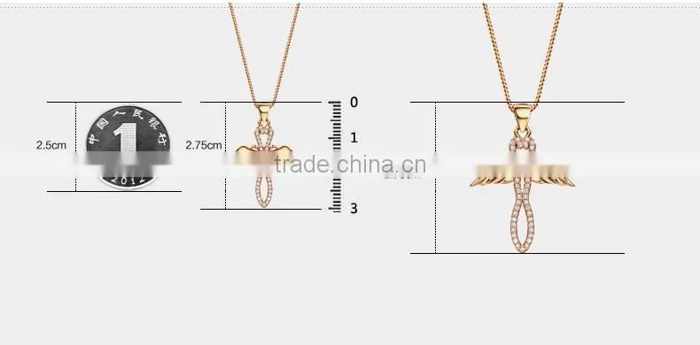 Rose gold plated 925 silver cross necklace