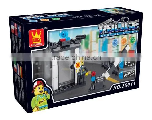 Guangdong block toys DIY kids 3d police building blocks intellect set toys
