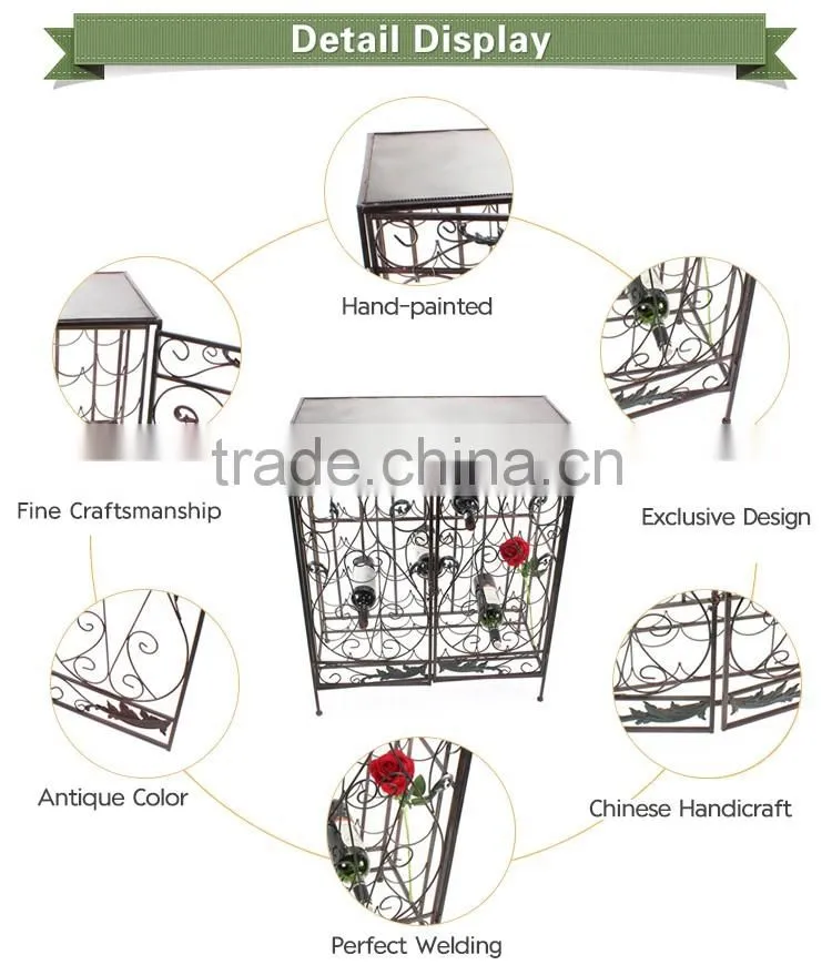 metal decorative wall mounted wine holder wine bottle display
