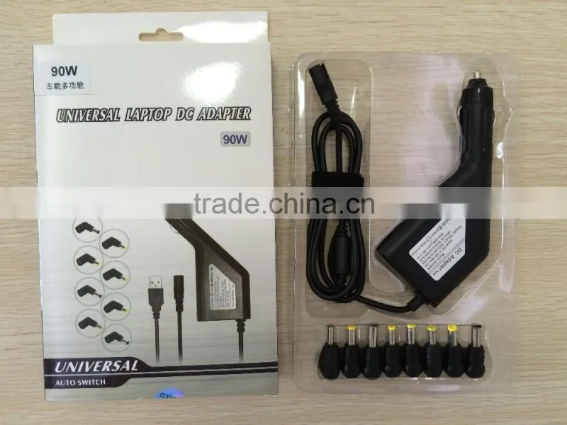 2016 new 12V Universal car charger 90w charge for laptop with usb