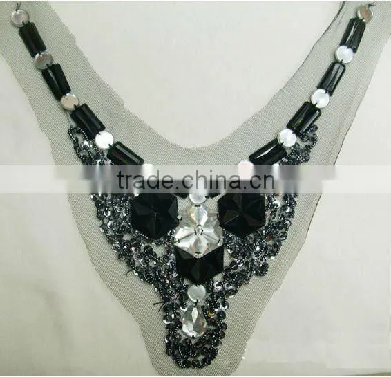 Bead Lace Collar Trimming neck designs of kurtis