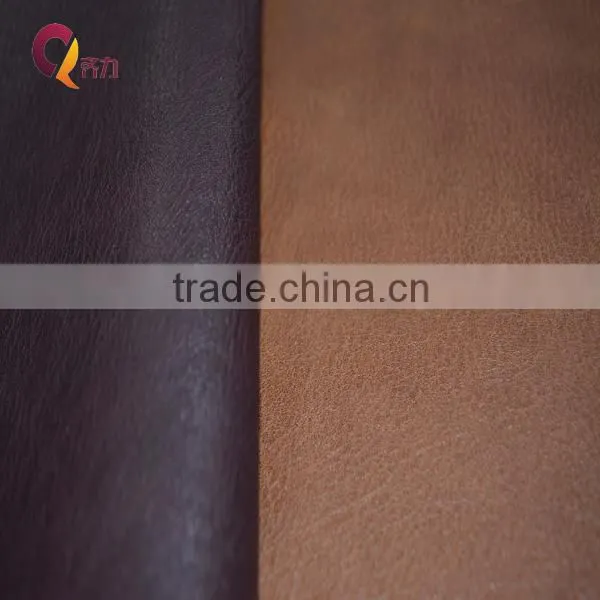 QILI 2014 embossing pu leather with powder feeling natural luster