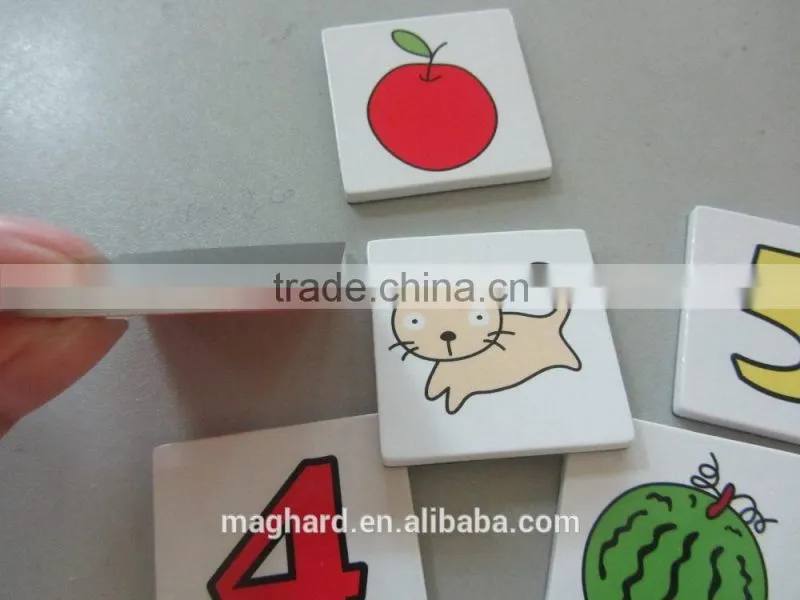 High Quality Cheap Custom strong fridge magnet, magnetic card for kids education, magnetic stick for school