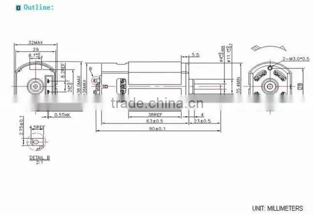 High torque 12V DC Window Motor, Air Motor (FS-555SH)